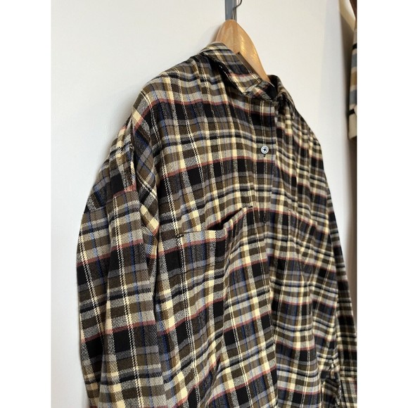 NWT Everlane Button Down Brown Plaid Boxy Flannel Size XS - Picture 5 of 10